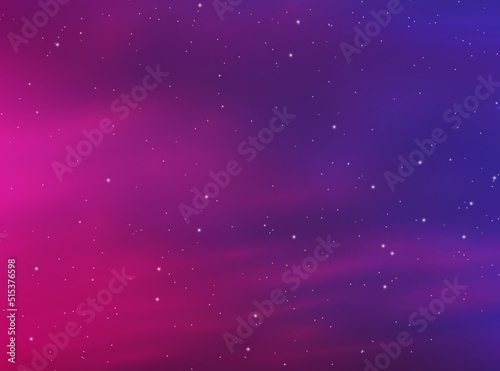 Night blue starry sky, purple galaxy background