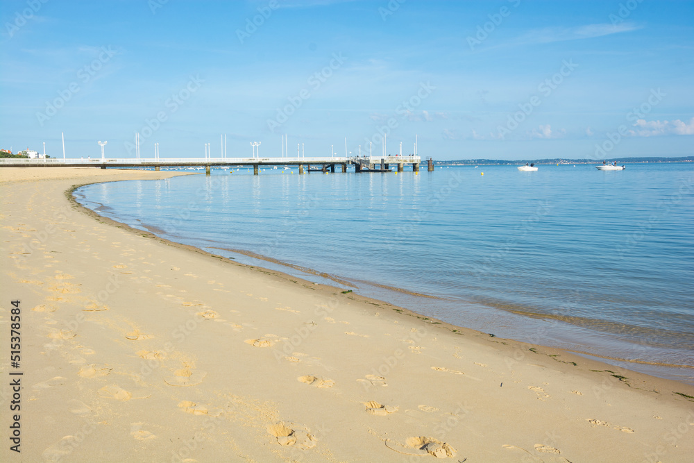 View of the beach in Arcachon, France