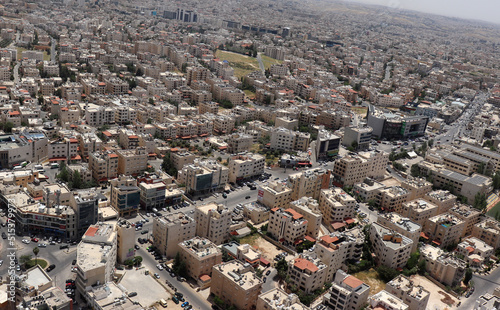 Amman, Jordan - buildings, companies, streets and houses from a plane