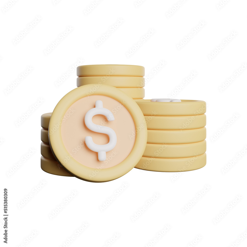 Coin Money 3D Rending Illustration Photo HD Coin Money 3D Rending Illustration Photo HD