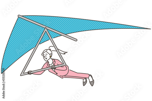 Business leap and growth of female businessperson [Vector illustration].