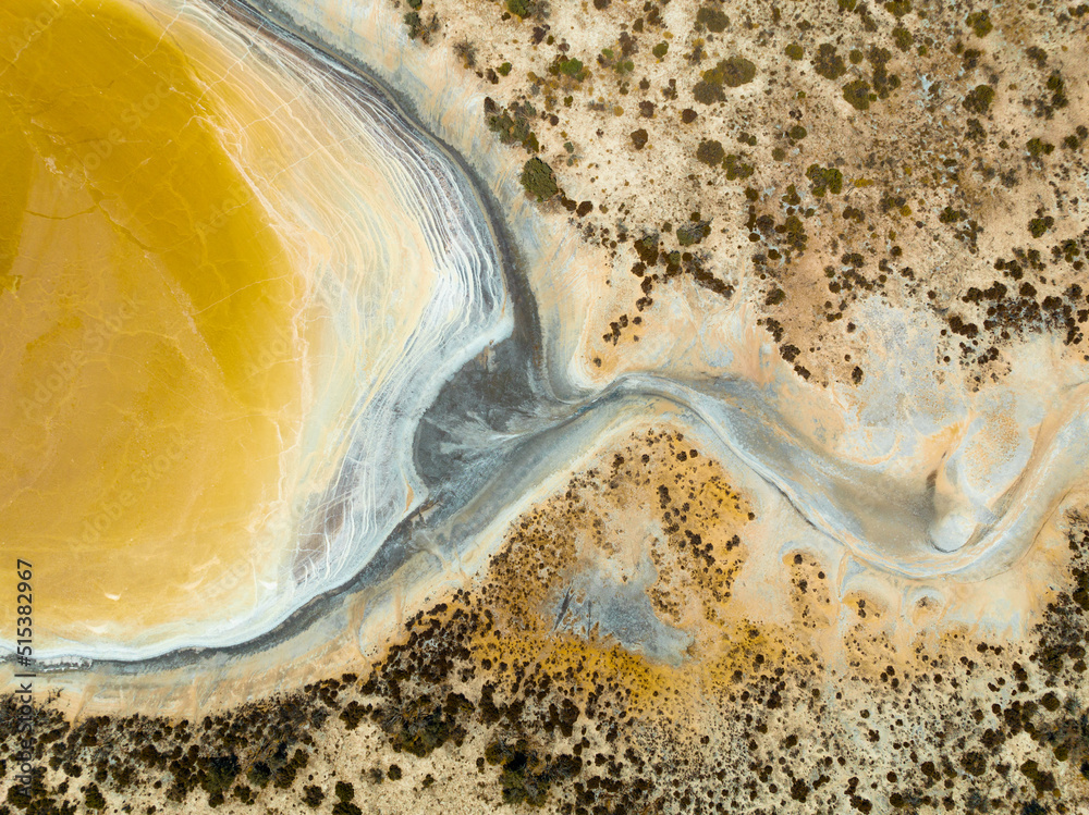 Obraz premium Aerial view of amazing salt lakes in the Pithara area of the Wheatbelt of Western Australia