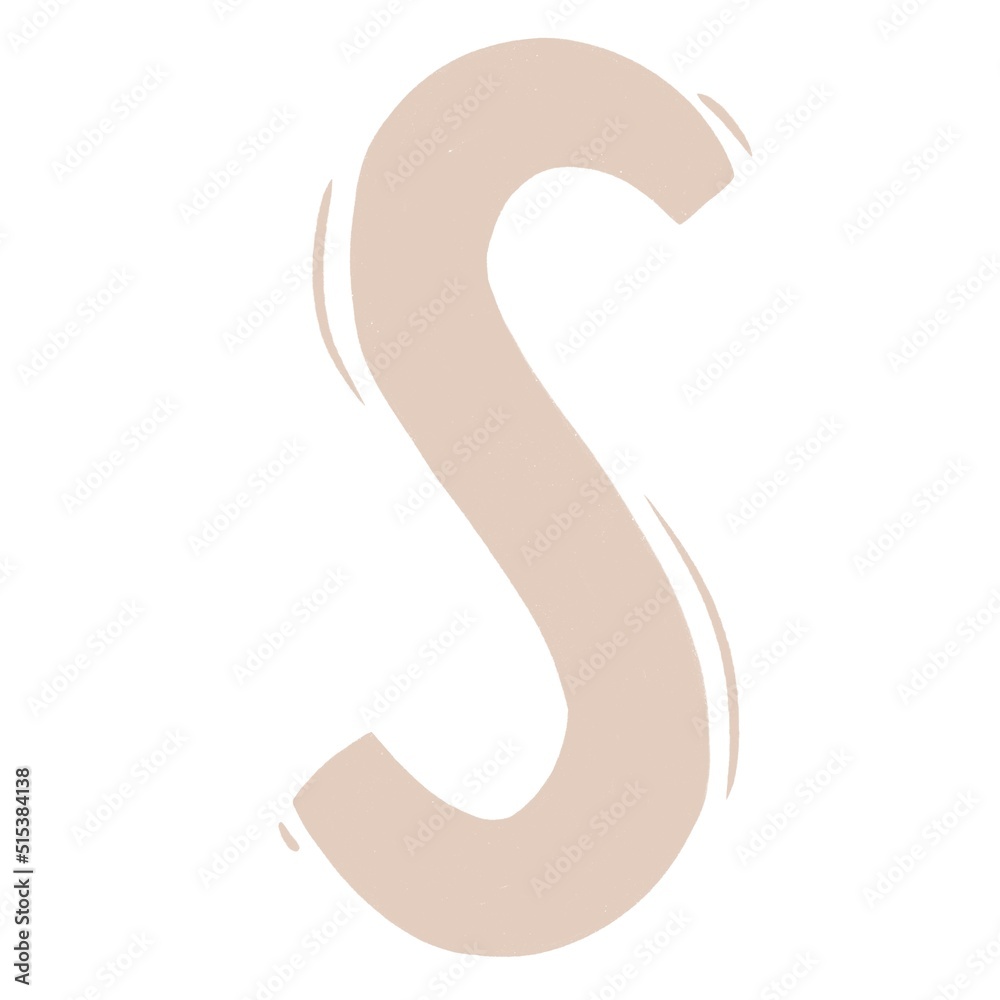 letter S of childish English alphabet in Scandinavian style. Childrens flat illustration isolated on white background letter S of childish English alphabet in Scandinavian style. Childrens flat illustration isolated on white background