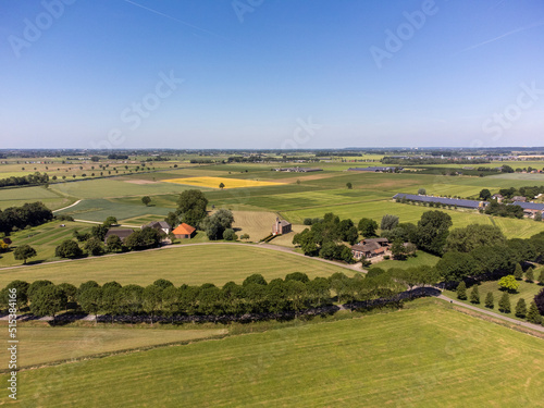 Reformed Congregation Church Vluchtheuvelkerk in Homoet in the Netherlands, Aerial photo