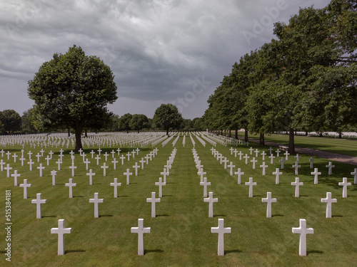 White Crosses at American Military Cemetery in Margraten, Limburg, The Netherlands. Second World War Cemetery