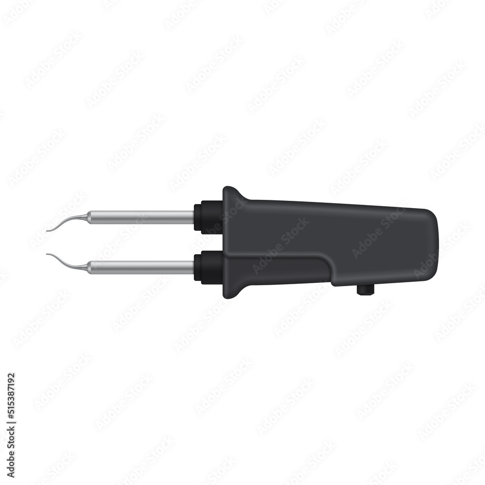 Thermal tweezers for SMD components. Soldering iron for manual assembly of radioelements. Vector illustration. Thermal tweezers for SMD components. Soldering iron for manual assembly of radioelements. Vector illustration.