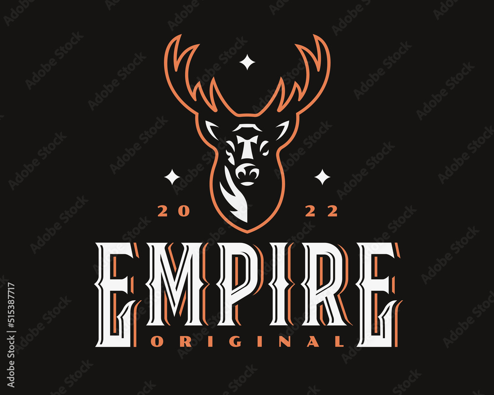 Fototapeta premium Deer modern logo, emblem design editable for your business. Reindeer vector illustration.