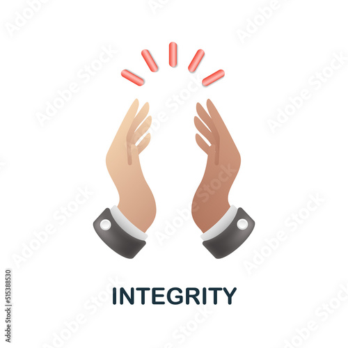Integrity icon in 3d. Colored illustration from core values collection. 3d cartoon Integrity icon for web design, infographics and more