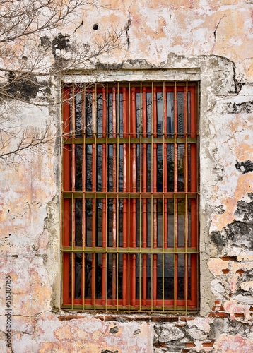 Beautiful old window in the walled city of Cartagena, Colombia.