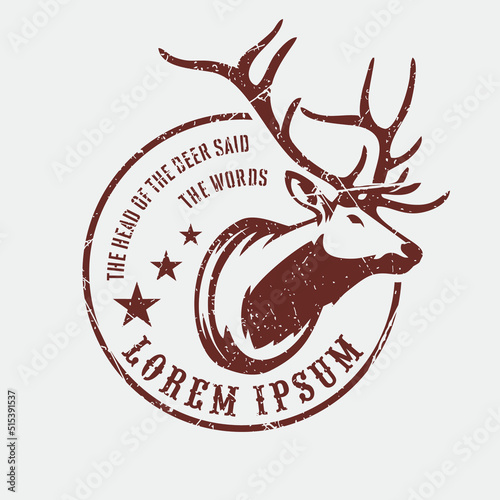 Hunting club vintage logo, badges, signs, emblems with crossed rifles, guns, deer head on white, vector illustration eps 10 download
