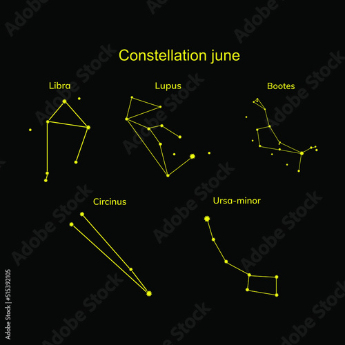 Group of constellations on a  black background