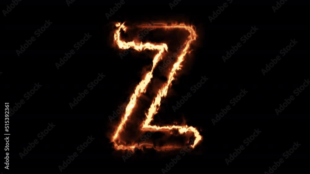 Fire alphabet Z on alpha channel background. Fire alphabet Z on alpha channel background.