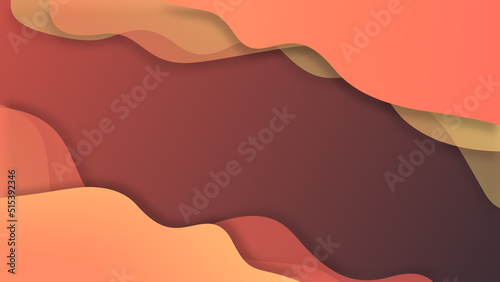 Waves gradient abstract background at the top and bottom corner of calming coral peach colors of 2022 year concept with smooth movement and copy space