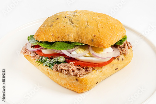 sandwich with tuna and egg