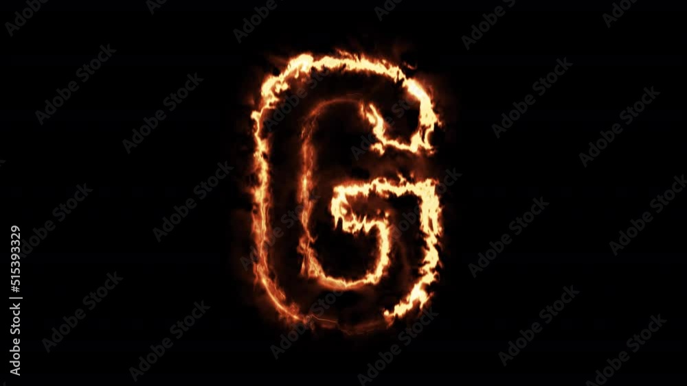 Fire alphabet G on alpha channel background. Fire alphabet G on alpha channel background.