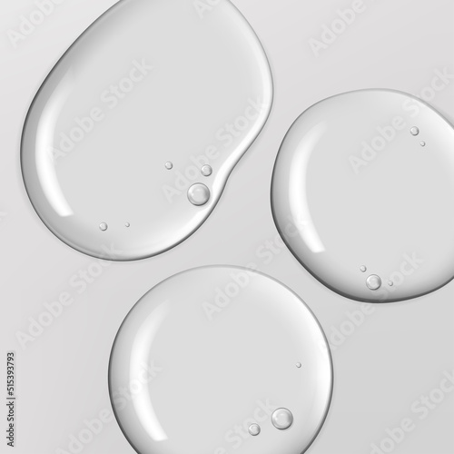 Vector Realistic Water Drops or Beauty and Cosmetics Clear Gel Element 3D Illustration in Pink for Poster, Book Cover or Advertisement Background.