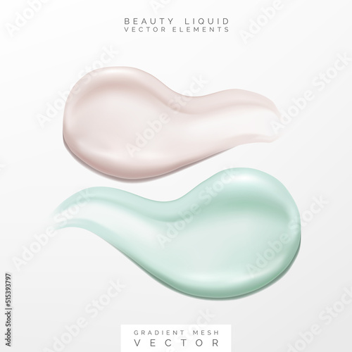 Vector Skincare or Cosmetics Semi-transparent Cream Paste 3D illustration for Lotion, Shampoo, Shower Gel or Moisturizer Products.