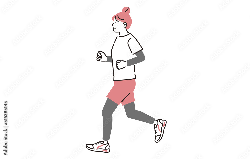 ダイエット_ランニングをする女性 ダイエット_ランニングをする女性