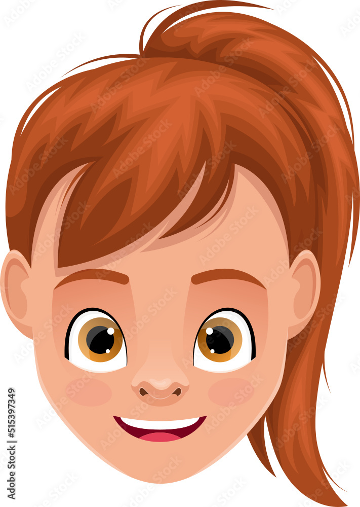 Little girl face clipart design illustration