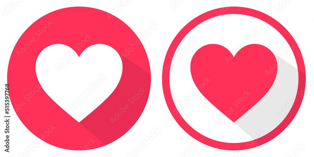 red heart love on white background