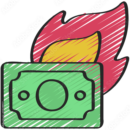 Burning Cash Icon
