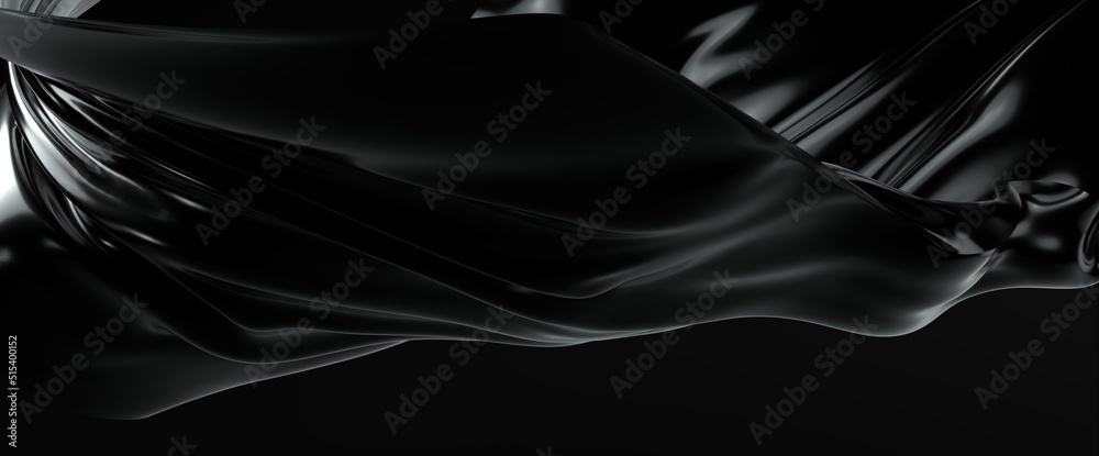 Abstract black wave paper cut design. Background
