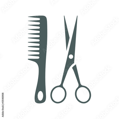 Beauty salon, hair salon icon. Gray vector graphics.