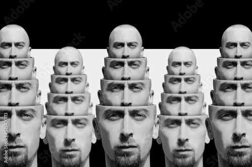 Surrealistic portrait of a man. Digital collage