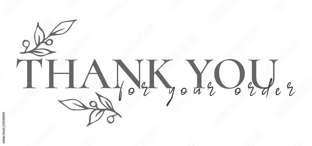 Thank you for your order card design for online buyers illustration