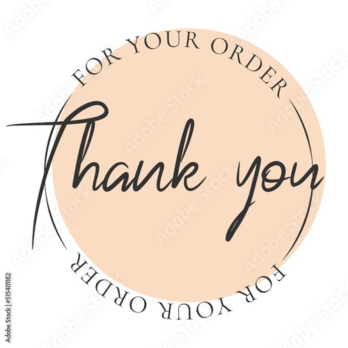 Thank you for your order card design for online buyers illustration vector. vector thank you handwritten inscription. hand drawn lettering. Thank you calligraphy. Thank you card.