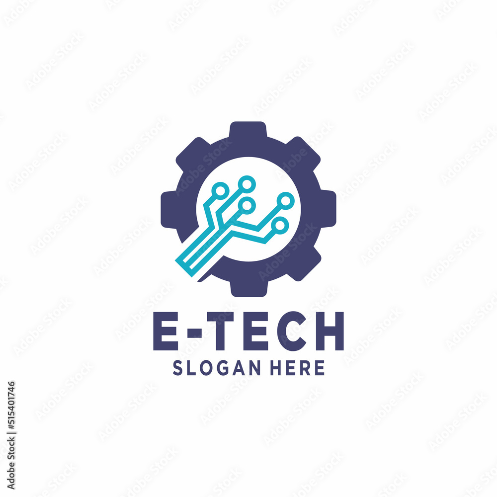 gradient electronics logo templates, technology logo design vector