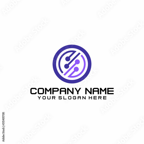 Technology - vector logo template for corporate identity. Abstract chip sign. Network, internet tech concept illustration. Design element.
