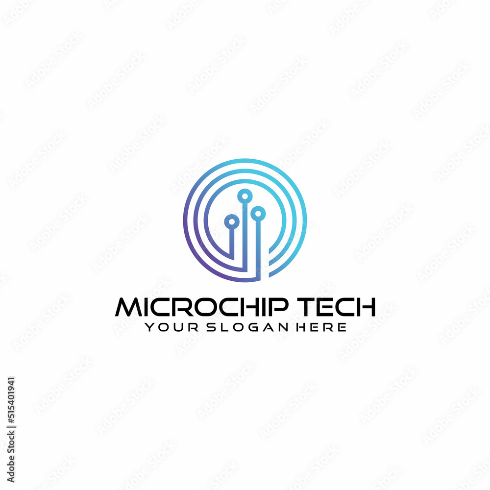 Technology logo design template, Technology abstract dot connection cross vector logo icon circle logotype