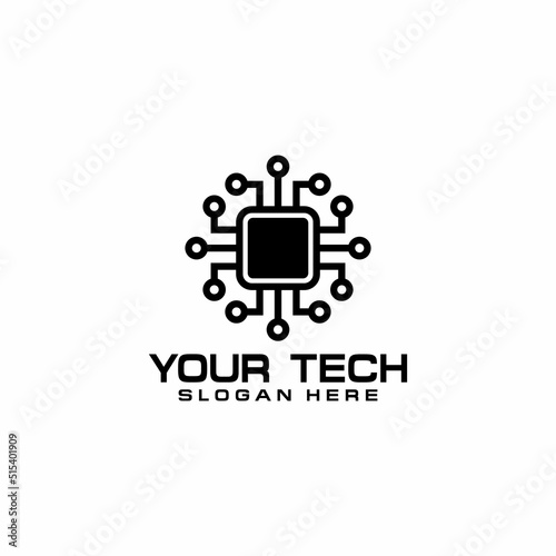 Technology Logo Template Design Vector, Emblem, Design Concept, Creative Symbol or Icon
