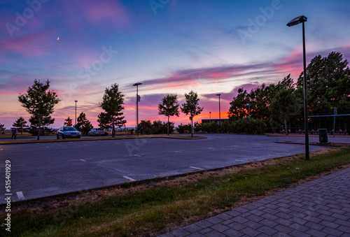 Sunset Over Parking Lot - Free Stock Photo | FOCA Stock