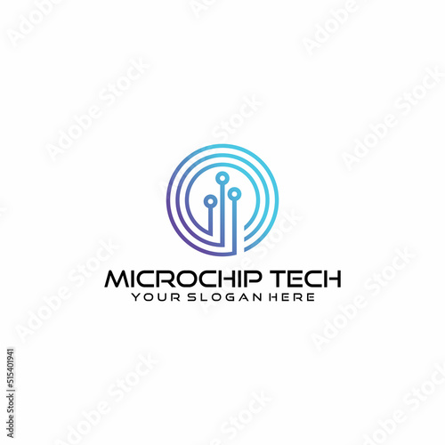 Technology logo design template, Technology abstract dot connection cross vector logo icon circle logotype