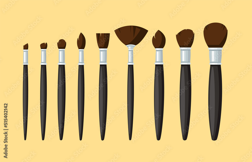 Set of Make Up Brushes Isolated. Vector illustration Set of Make Up Brushes Isolated. Vector illustration