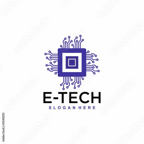 Technology Logo Template Design Vector, Emblem, Design Concept, Creative Symbol or Icon