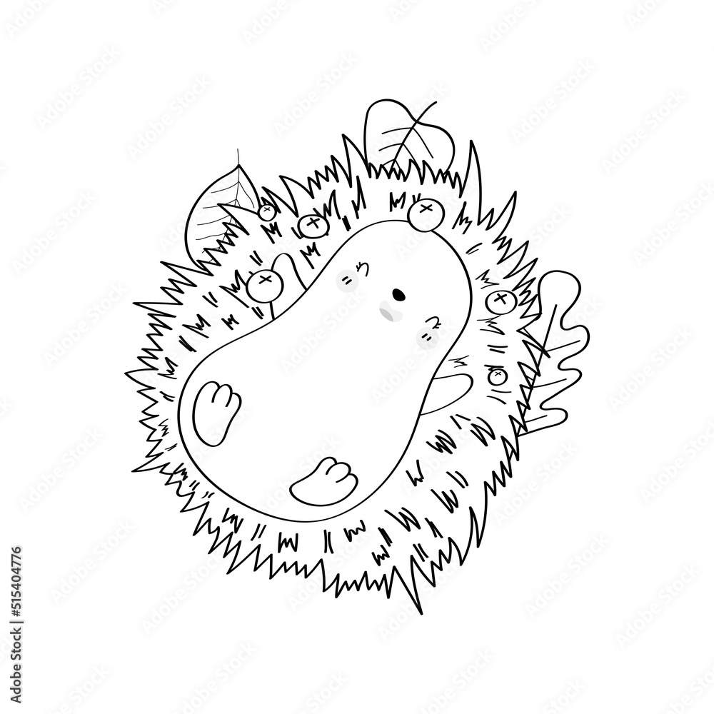 Cute hedgehog clipart black and white for kids holidays and goods