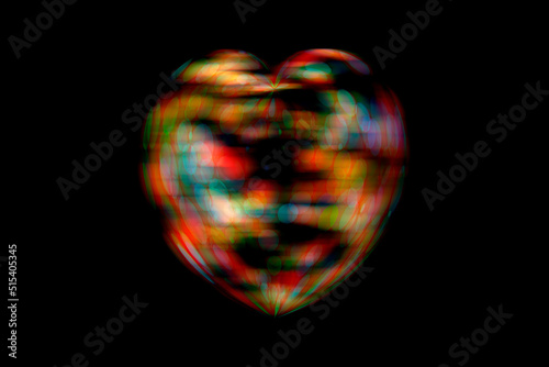 An abstract figure of the heart on a black insulated background.