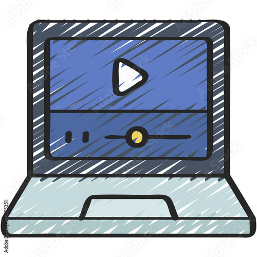 Video On Laptop Icon