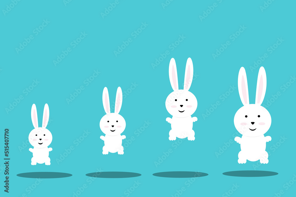 cute rabbit on green background cute rabbit on green background