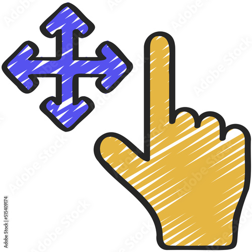 Directional Move Hand Icon