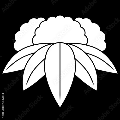 家紋です。杵築（きつき）笹といいます。
