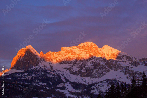 Sunrise on Tofane in Cortina d'Ampezzo