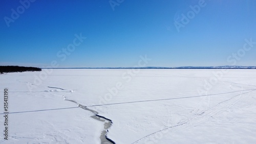 frozen lake in winter