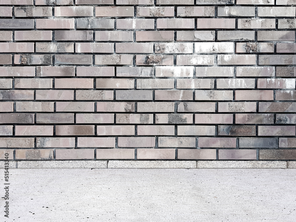 Old white brick wall background with floor. Old white brick wall background with floor.