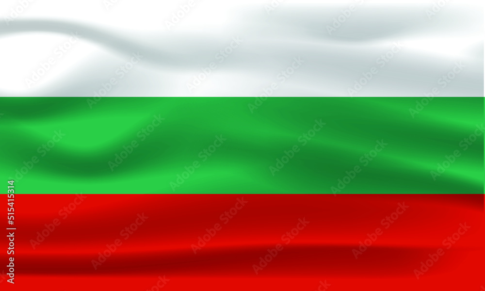 The Realistic National Flag of Bulgaria