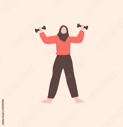 person with dumbbell
