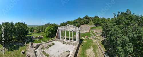 Drone view at the roman archaeological park of Apollonia in photo